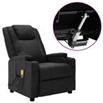 Sillón de masaje eléctrico reclinable vidaXL de cuero sintético negro