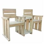 Banco asiento de 2 plazas 150x55x89cm madera de pino impregnada
