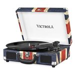 Victrola Suitcase Tocadiscos 3 velocidades turquesa en maleta vintage