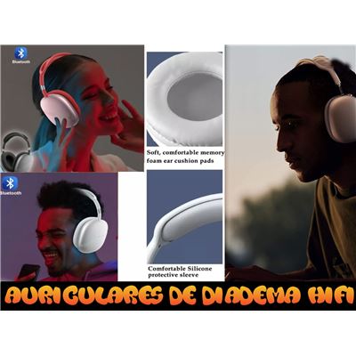 Auriculares Bluetooth De Diadema Klack con Funda PRO Negro/Dorado