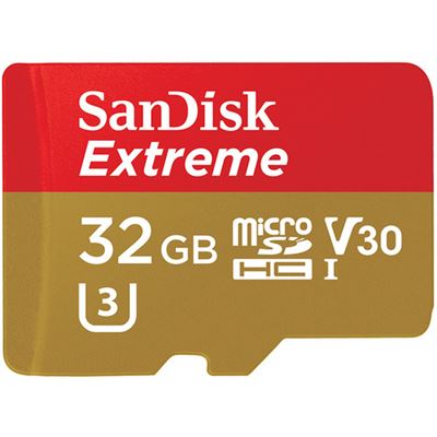 Tarjeta Memoría Sandisk Extreme Microsdhc De 32 Gb + Adaptador Sd