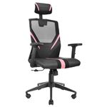 Silla Gaming Ergonómica Mars Gaming MGC-ERGO Rosa, Malla Transpirable, Reposabrazos