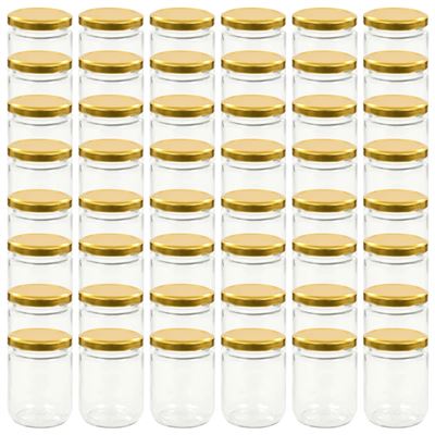 Tarros De Mermelada De Vidrio Vidaxl Con Tapa Dorada 48 Uds 230 Ml