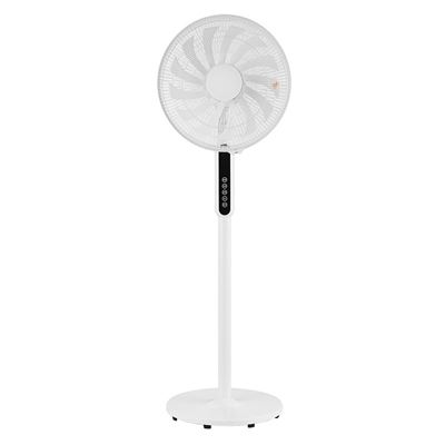 Ventilador De Pie Fabrilamp Torbellino Regulable Con Mando A Distancia Y Temporizador 60w Motor Ac 3 Velocidades Blanco