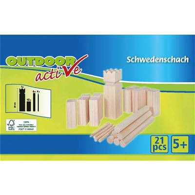 Outdoor Active - Kubb - Ajedrez Vikingo, 21 Piezas Vedes 74700691