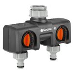 Conector de grifo doble Gardena, Negro y Naranja 8193-20