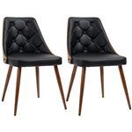 Set de 2 sillas de comedor tapizados en PU Homcom 50,5x59x82cm negro