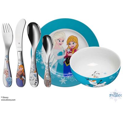 Wmf Disney Frozen vajilla para niños 6 piezas incluye plato cuenco y cubertería tenedor cuchillo de mesa