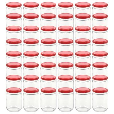 Tarros De Mermelada De Vidrio Vidaxl Con Tapa Roja 48 Unidades 230 Ml