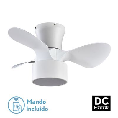 Ventilador De Techo Fabrilamp Led Kos Regulable Con Control Remoto 24w 3cct 2390lm Ip20 Ø60cm Blanco