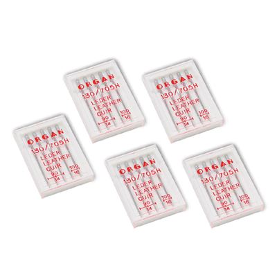 Agujas Para Máquinas De Coser Alfa 25 Unidades Especial Cuero Gris