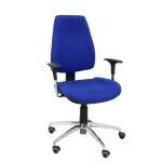 PIQUERAS Y CRESPO Modelo 18S - Silla de oficina ergonómica con mecanismo sincro y regulable en altura - Asiento y respaldo tapizados en tejido de malla color azul