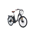 Bicicleta eléctrica Moma Bikes Urbana EBIKE-28.2 "", Alu. SHIMANO 7V & Doble Freno Disco Hidraulicos Bat. Ion Litio 36V 16Ah Negro