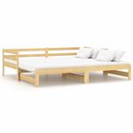 Sofá cama extraíble vidaXL madera maciza de pino 2x(90x200)cm 19Kg