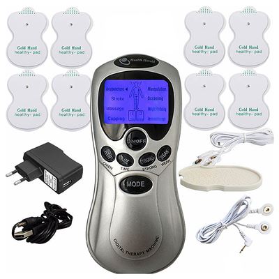 Ems Electroestimulador Muscular Ot-208 Portátil. 2 Canales. Tamaño Compacto, Batería Recargable. Dam Plata