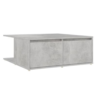 Vidaxl Gris Mesa De Centro Aglomerado Hormigón 80X80x31cm
