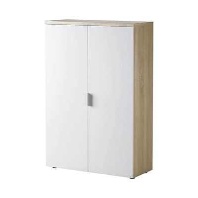 Habitdesign Blanco Armario Office 2 Puertas Artik - Roble Canadian