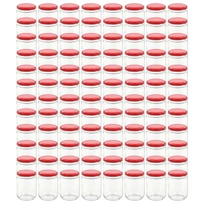 Tarros De Mermelada De Vidrio Vidaxl Con Tapa Roja 96 Unidades 230 Ml