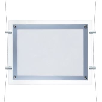 Marco cuadro iluminado por LED PrimeMatik, A4 372x285mm doble cara de metacrilato para cartel anuncio letrero