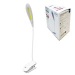 Flexo recargable LED 3w 140 lumen cob 6.400k con pinza bateria incluida 800mah