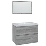 Set de muebles de baño vidaXL madera contrachapada gris Sonoma