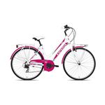 Bicicleta Paseo Boston 106950D 28"" Esperia 6V Blanco y Fucsia