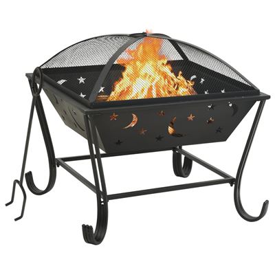 Brasero Vidaxl Con Atizador Acero Xxl 62 Cm