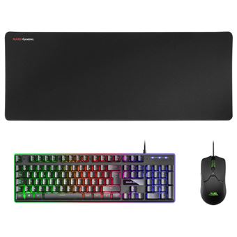 Combo Teclado FRGB, Ratón y Alfombrilla Mars Gaming MCPXBFR Negro, Idioma Francés - 1