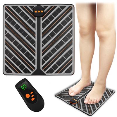Estimulador De Pies Portátil Ems Plegable Con Mando A Distancia. Masajeador Para Mejorar Circulación De Pies. Dam Negro
