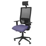 Silla de Oficina ergonómica Piqueras y Crespo Modelo Horna con cabecero tejido Bali azul claro