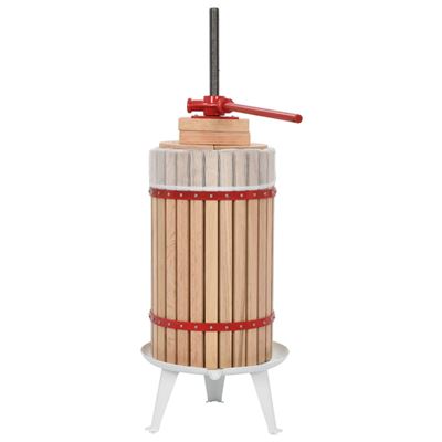 Prensa De Vino Y Fruta Vidaxl Con Paño De 30 L Madera De Roble- Vidaxl