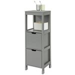 Mueble Columna de baño SoBuy FRG127-SG 1 estantes 2 Cajones Gris Oscuro