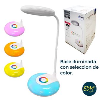 Flexo recargable LED 3w 180 lumen smd y funcion rgb 6.400k bateria incluida 1000mah