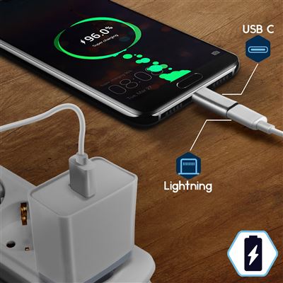 Adaptador Lightning a USB tipo C iPhone/iPad/iPod Carga & Sincronización -  Cargador para teléfono móvil - Los mejores precios