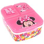 Lonchera Minnie Mouse blanco 6 x 16 12 cm sandwichera con 4 compartimentos tupper infantil