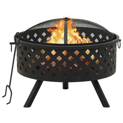 Brasero Vidaxl Con Atizador Acero Xxl 68 Cm