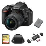Nikon D5600 KIT AF-P 18-55MM F3.5-5.6G VR + SD 64Go + Bolsa + EN-EL14A Batería + Memory Card Reader