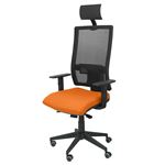 Silla de Oficina ergonómica Piqueras y Crespo Modelo Horna con cabecero tejido Bali naranja