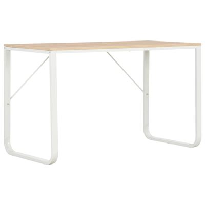 Escritorio para ordenador vidaXL 120x60x73 cm blanco y roble