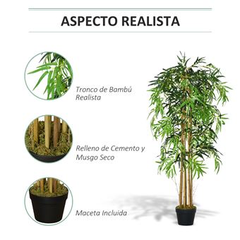 Planta de bambú artificial Outsunny verde 18x18x150 cm - Decoración de  exterior - Los mejores precios | Fnac