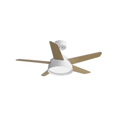 Ventilador De Techo Fabrilamp Led Lebeche Regulable Con Control Remoto 25w 3cct 2495lm Ip20 Ø132cm Blanco