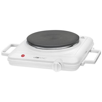 Hornillo Eléctrico 18 Cm Diámetro Con Asas, Termostato Regulación Continua, Indicador Luminoso Clatronic Ekp 3582 1500w Blanco