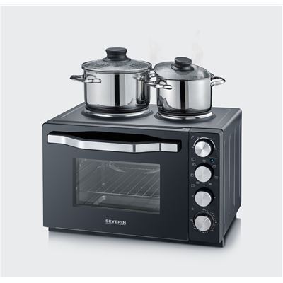 Minihorno con placas de cocina Severin TO 2074 2500W 30L Negro