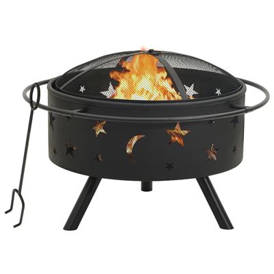 Brasero Vidaxl Con Atizador Acero Xxl 76 Cm