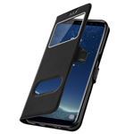 Funda Samsung Galaxy S8 libro con doble ventana Carcasa de silicona, Negro