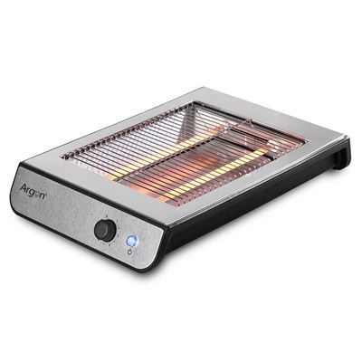 Tostador Plano Argón De Acero Con 600w Bandeja Extraible Recogemigas Y 6 Intensidades Plata