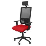 Silla de Oficina ergonómica Piqueras y Crespo Modelo Horna con cabecero tejido Bali rojo