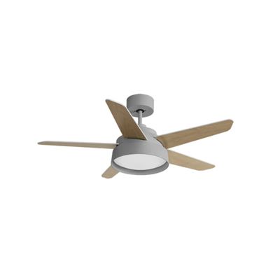 Ventilador De Techo Fabrilamp Led Lebeche Regulable Con Control Remoto 25w 3cct 2495lm Ip20 Ø132cm Gris Y Blanco