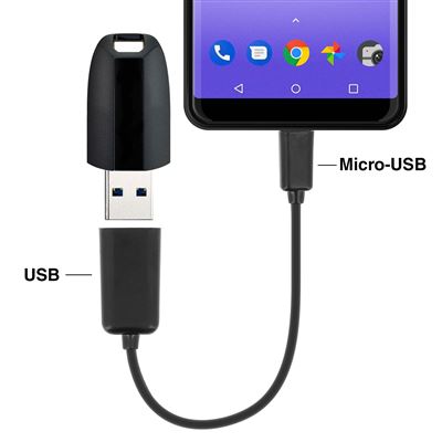 Adaptador Otg Micro-usb A Usb Hembra Smartphone/tablet - Negro con