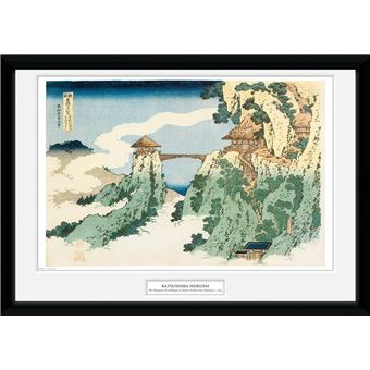 Fotografía Enmarcada Hokusai El Puente Colgante